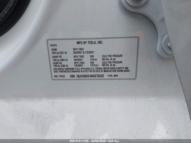 2024 TESLA MODEL Y 7SAYGDEF4RA278532 Photo 8