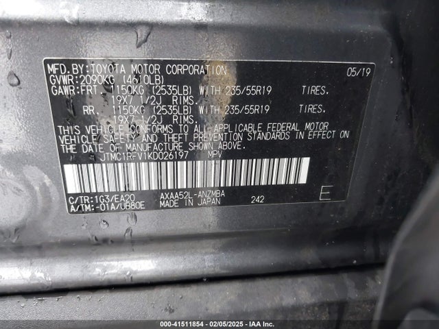 Toyota Rav4 Xle Premium 2019 JTMC1RFV1KD026197 Image 9