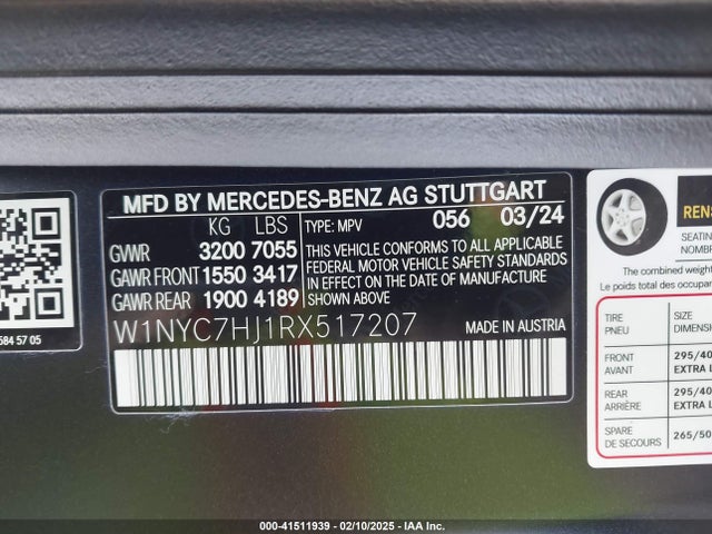 W1NYC7HJ1RX517207 Mercedes-Benz m177