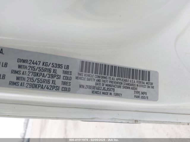 ZFBERFAB2J6J15179 RAM Promaster City Tradesman