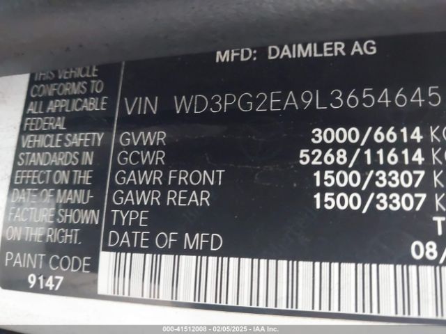 WD3PG2EA9L3654645 Mercedes-Benz Metris