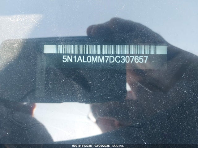 41512228 :رقم المزاد ، 5N1AL0MM7DC307657 vin ، 2013 Infiniti Jx35 مزاد بيع