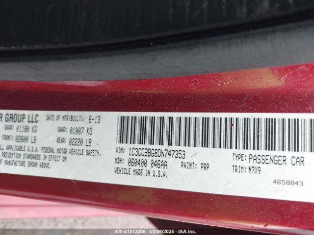 2013 CHRYSLER 200 1C3CCBBG8DN747353 Photo 8