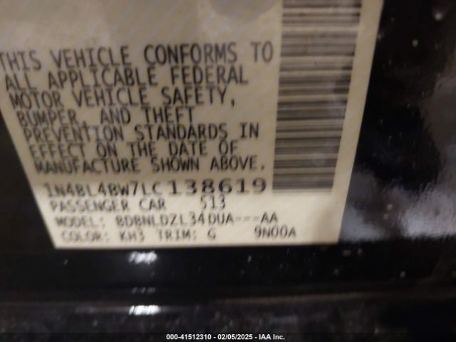 1N4BL4BW7LC138619 Nissan Altima S Intelligent Awd