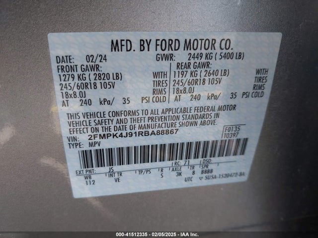 Ford EDGE SEL 2024 2FMPK4J91RBA88867 Image 9