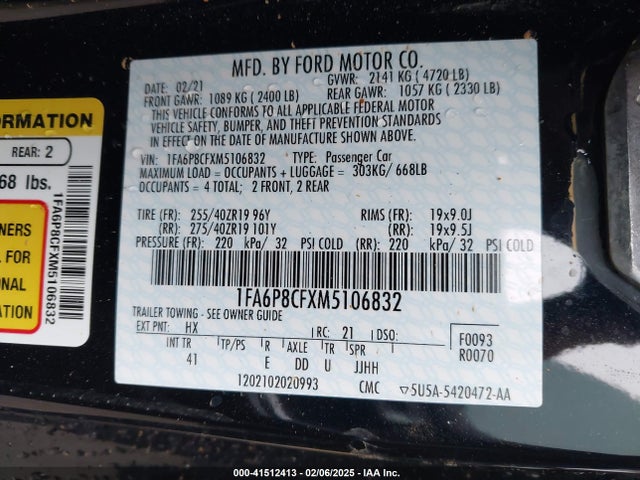 Ford Mustang Gt Premium Fastback 2021 1FA6P8CFXM5106832 Image 9