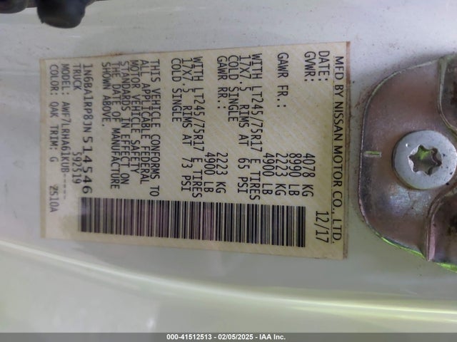 1N6BA1RP8JN514546 Nissan TITAN XD S