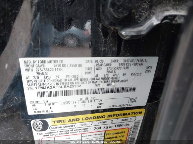 1FMJK2AT8LEA25332 Ford Expedition Limited Max