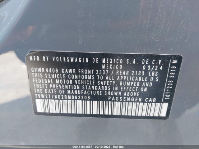 3VW2T7BU2RM062208 Volkswagen Jetta Gli 2.0t Autobahn