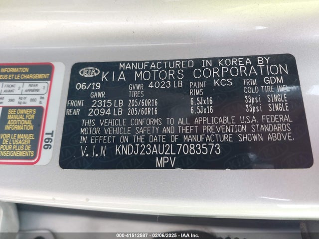 KIA SOUL LX 2020 KNDJ23AU2L7083573 Image 9
