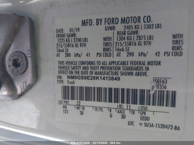 NM0GS9E28K1413849 Ford Transit Connect Xl