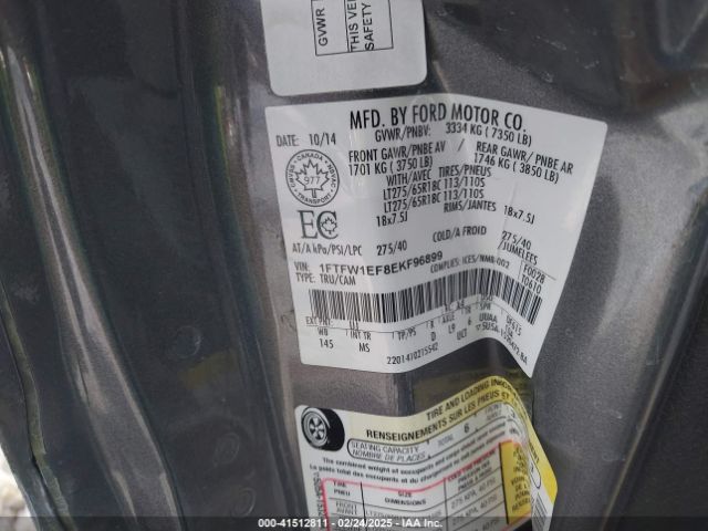 1FTFW1EF8EKF96899 Ford F-150 Xlt