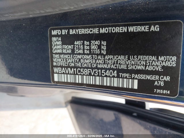 WBAVM1C58FV315404 BMW X1 Sdrive28i
