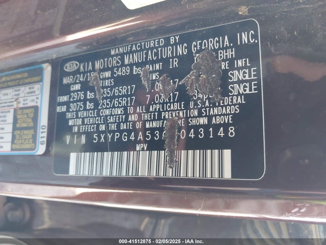 KIA Sorento 3.3l Lx 2016 5XYPG4A53GG043148 Image 9