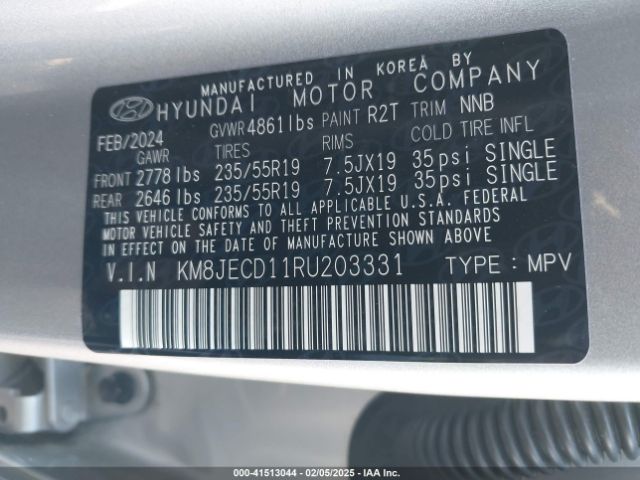 KM8JECD11RU203331 Hyundai Tucson Hybrid Limited