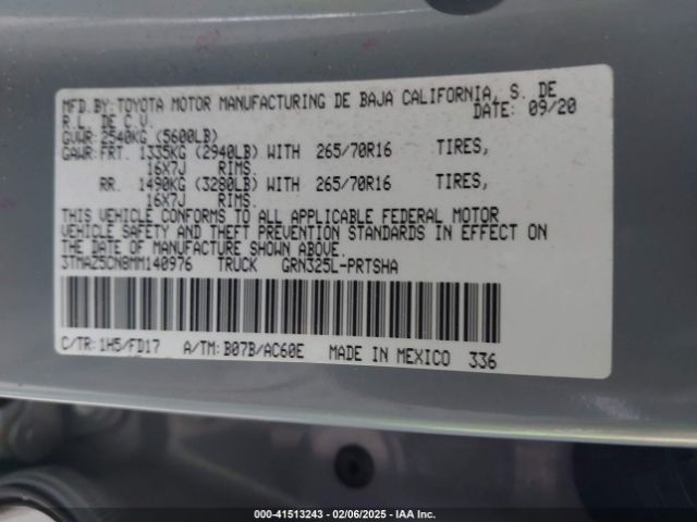 3TMAZ5CN8MM140976 Toyota Tacoma Trd Off-road