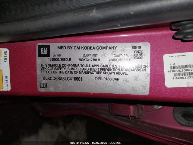 KL8CD6SA3LC416601 Chevrolet Spark Fwd 1lt Automatic