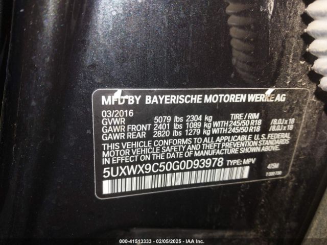 5UXWX9C50G0D93978 BMW X3 Xdrive28i