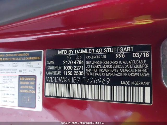 WDDWK4JB7JF726969 Mercedes-Benz m274
