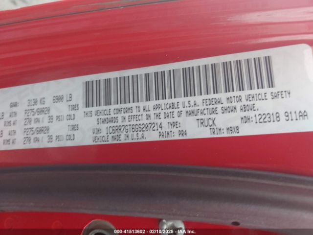 1C6RR7GT6GS207214 RAM 1500 Big Horn