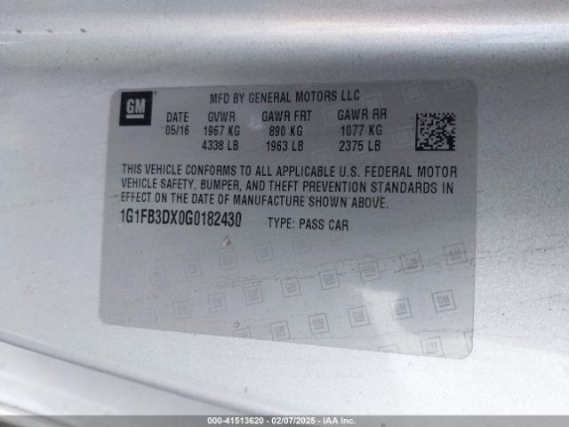 2016 CHEVROLET CAMARO 1G1FB3DX0G0182430 Photo 8