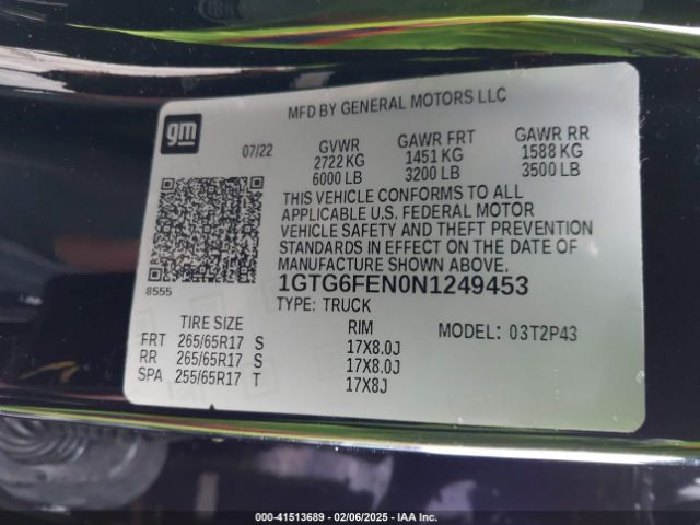 1GTG6FEN0N1249453 GMC Canyon 4wd  Short Box At4 - Leather