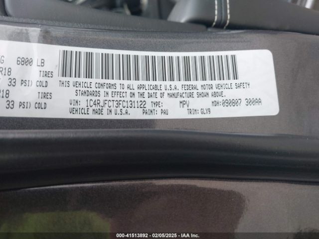1C4RJFCT3FC131122 Jeep Grand Cherokee Overland