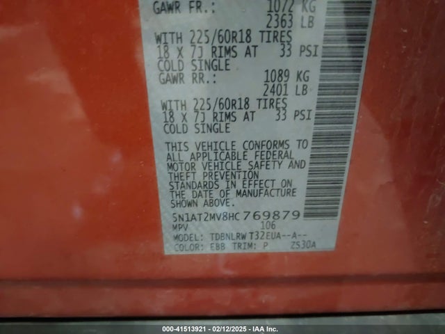 5N1AT2MV8HC769879 Nissan 2017