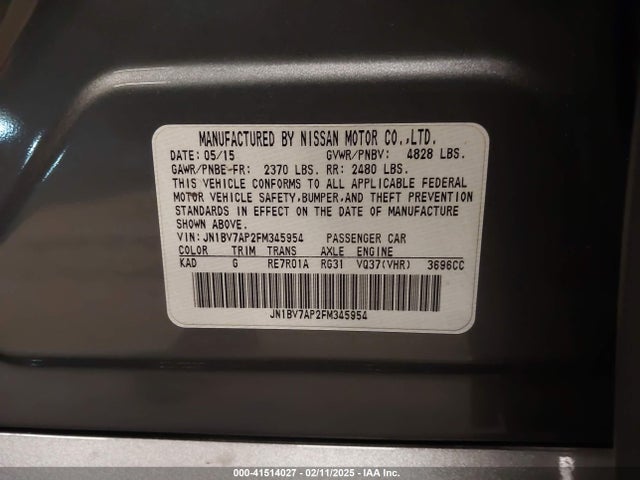 JN1BV7AP2FM345954 Infiniti Q50 Premium