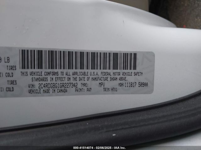 2C4RDGBG1GR227342 Dodge Grand Caravan American Value Pkg