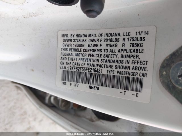 19XFB2F55FE216431 Honda Civic Lx