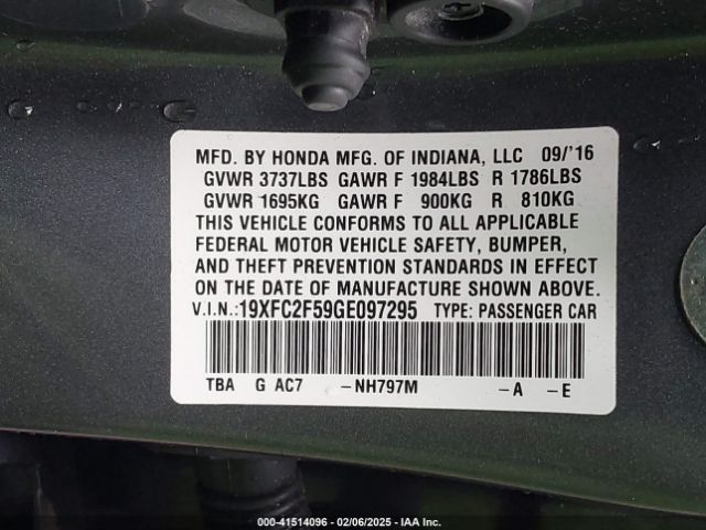 19XFC2F59GE097295 Honda Civic Lx