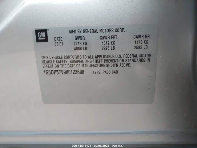 2008 CADILLAC CTS 1G6DP57V980122608 Photo 8