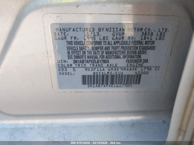 3N1AB7APXEL617924 Nissan SENTRA SR