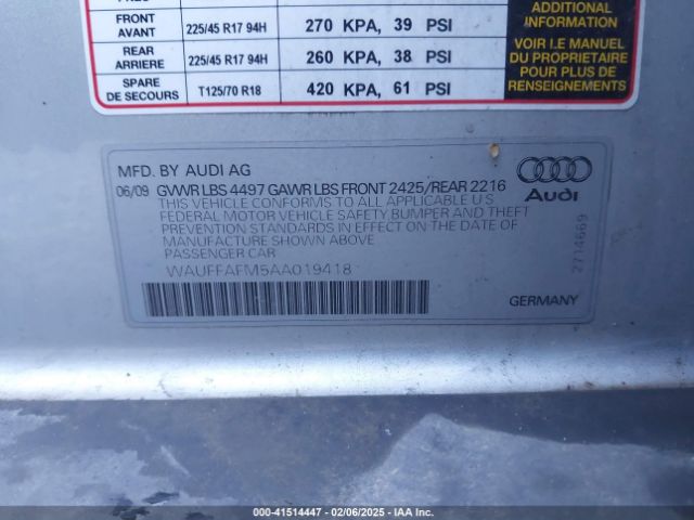 2010 AUDI A3 WAUFFAFM5AA019418 Photo 8