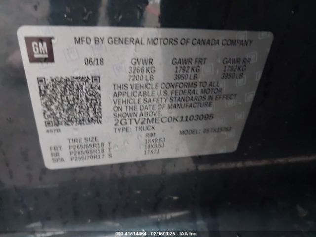 2GTV2MEC0K1103095 GMC Sierra 1500 Limited Sle
