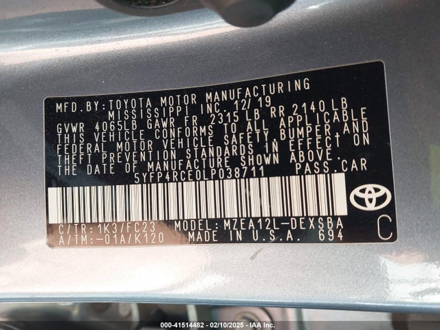 Toyota COROLLA SE 2020 5YFP4RCE0LP038711 Image 9
