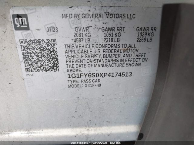 1G1FY6S0XP4174513 Chevrolet Bolt Euv Fwd Lt