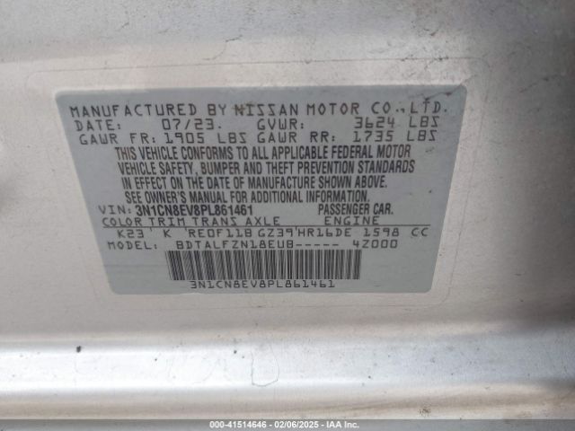 3N1CN8EV8PL861461 Nissan Versa 1.6 Sv Xtronic Cvt