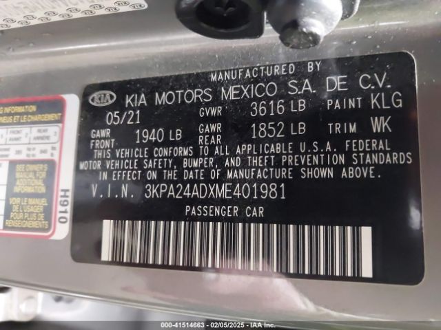 3KPA24ADXME401981 KIA RIO S