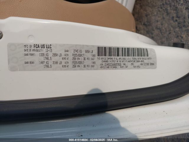 2C4RDGCGXGR257633 Dodge Grand Caravan Sxt