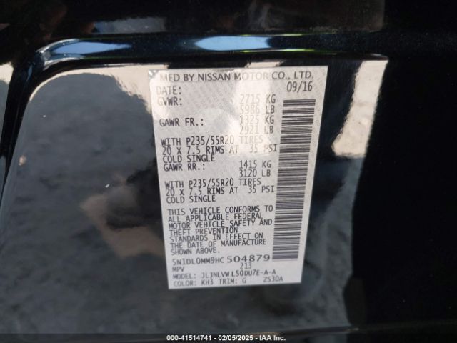 5N1DL0MM9HC504879 Infiniti QX60
