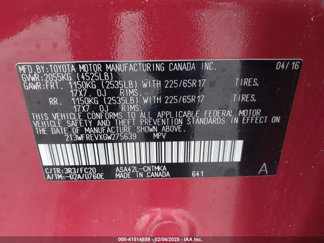 Toyota Rav4 Xle 2016 2T3WFREVXGW275639 Image 9
