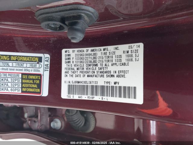 5J6RM4H3XEL087133 Honda CR-V LX