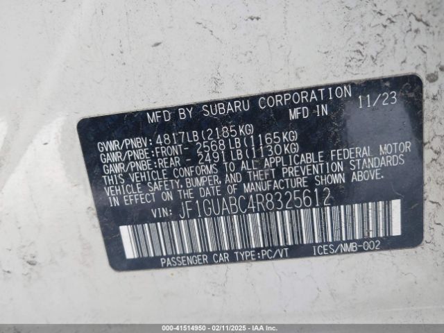 JF1GUABC4R8325612 Subaru Impreza Base 5-door