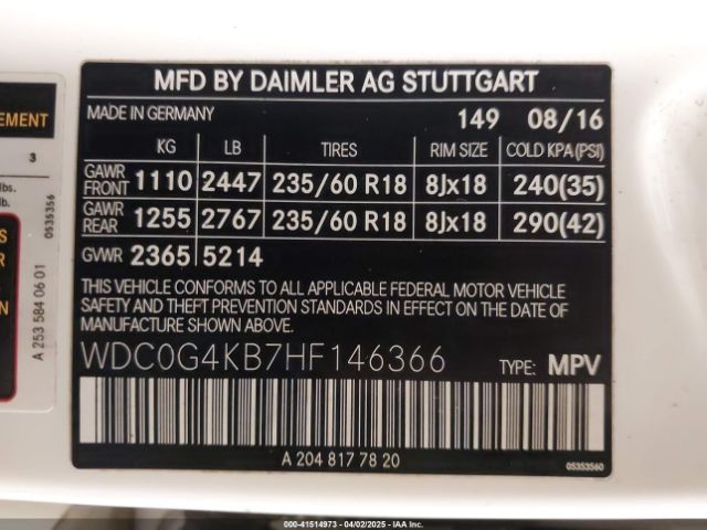 WDC0G4KB7HF146366 Mercedes-Benz Glc 300 4matic