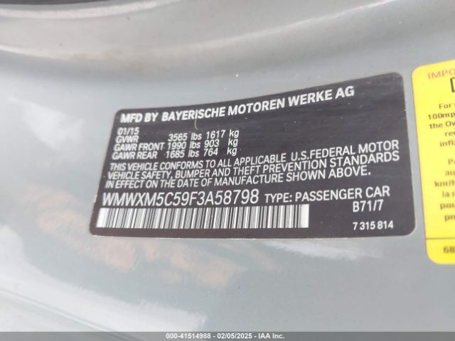 WMWXM5C59F3A58798 Mini Hardtop Cooper