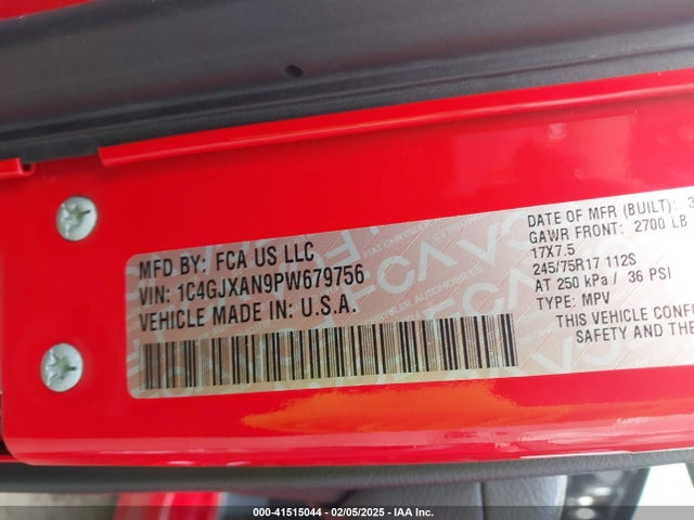 1C4GJXAN9PW679756 Jeep Wrangler 2-door Sport S 4x4