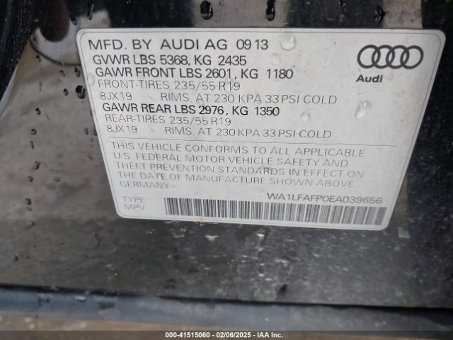 WA1LFAFP0EA039656 Audi Q5 2.0t Premium