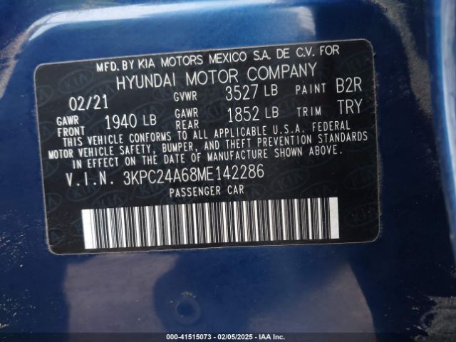 3KPC24A68ME142286 Hyundai ACCENT SE